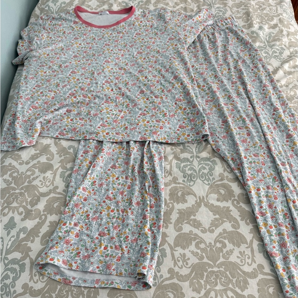 LAKE Pima Crew Short-Long Set in Elizabeth Floral